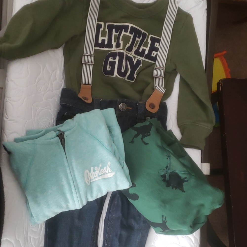 2T hoodie bundle and suspender jeans